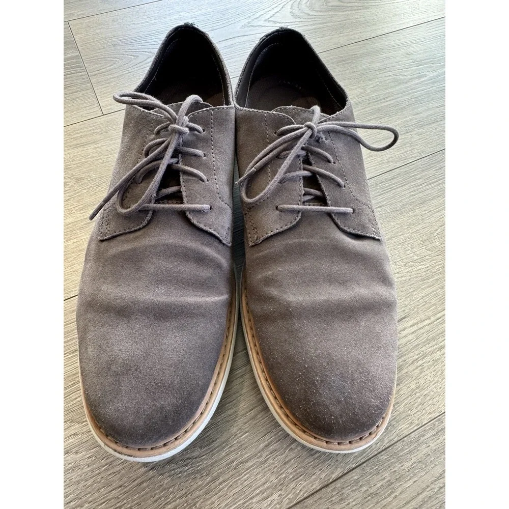 Clarks Casual Lace Up Oxford Shoes Brown Leather Mens Size 12 US Comfort Shoes